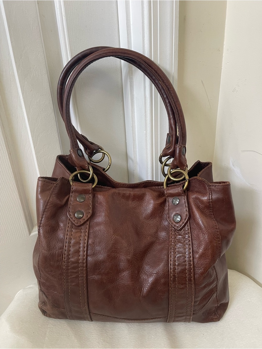 Frye Chestnut Brown Leather Shoulder Bag